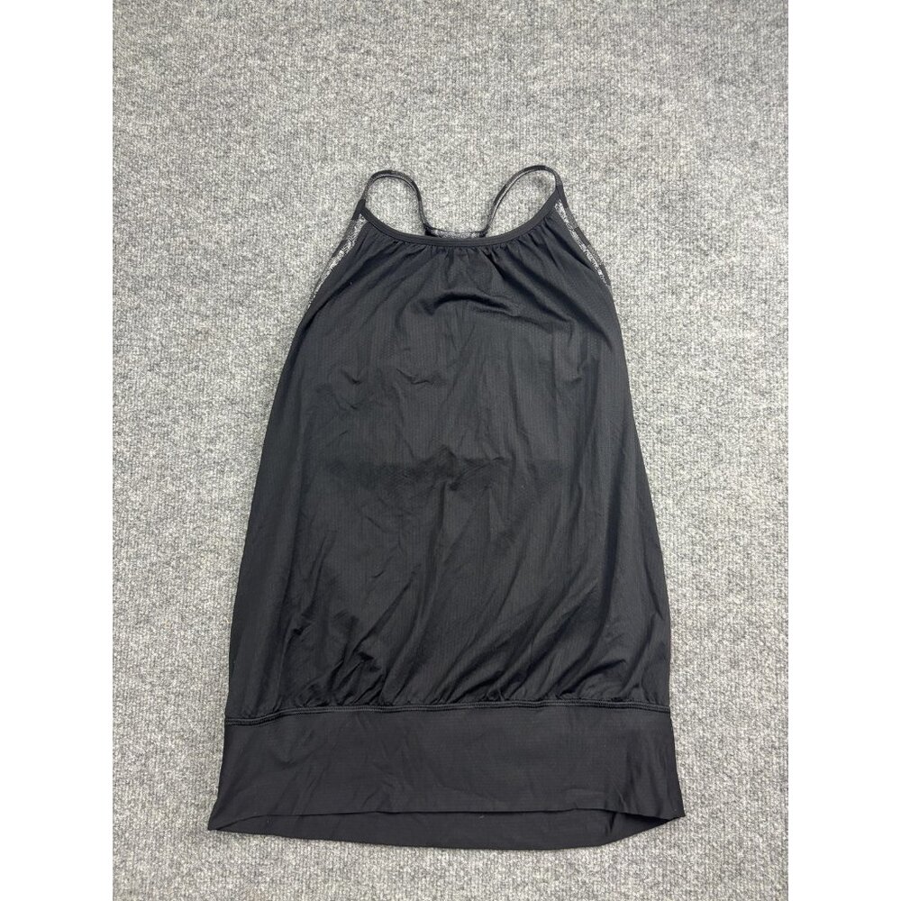 Lululemon Tank Top Womens 8‎ Black Built In Bra Strappy Yoga Athletic Camisole